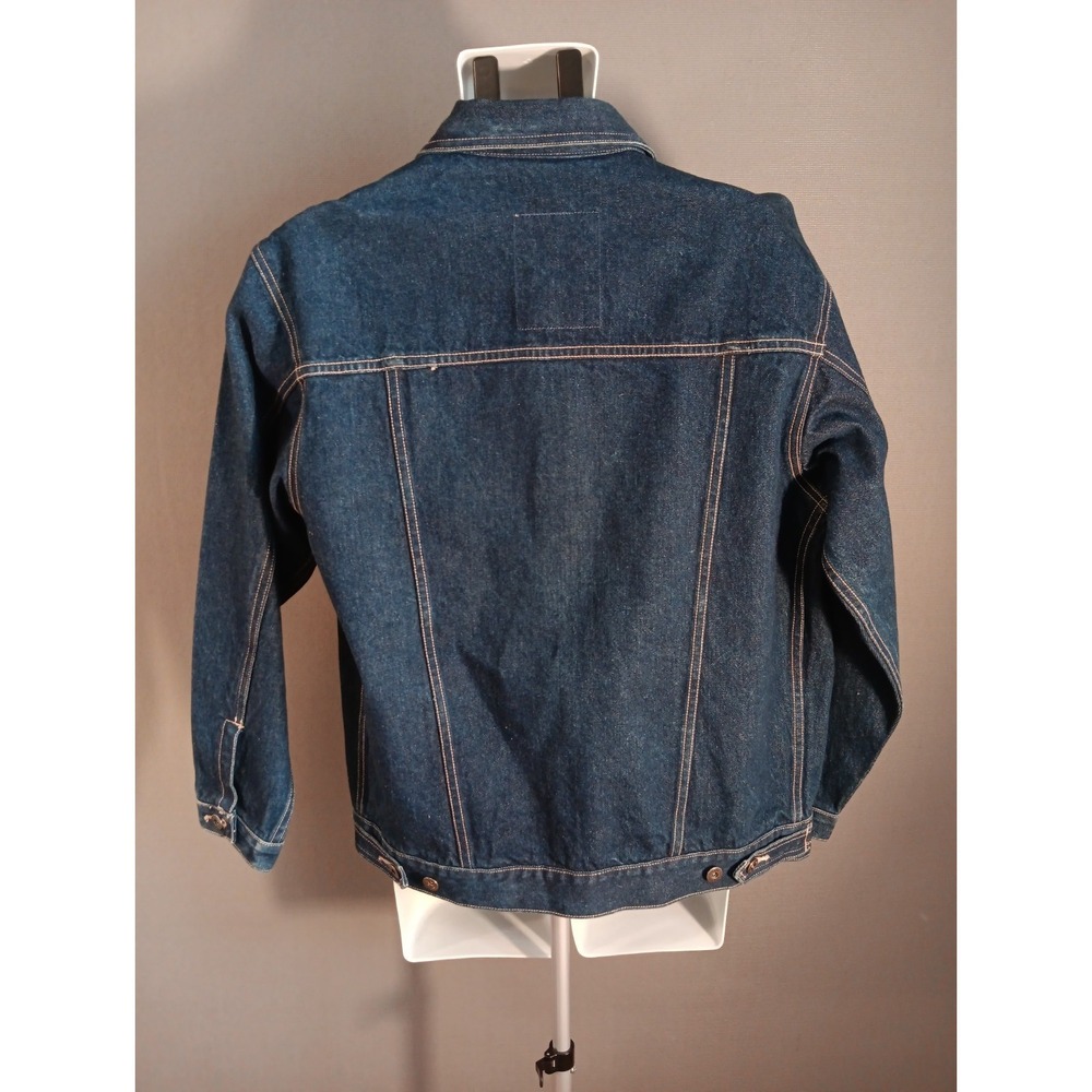 Vintage 80s Jean Jacket Bonjour Jeans Blue Denim Unisex Small S Retro 1980s Vtg - Picture 5 of 6